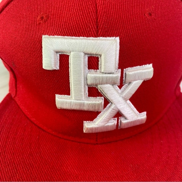 Pit Bull Texas TX Baseball Cap Red White Fitted Flat Bill Embroidered Hat Large - Picture 10 of 10